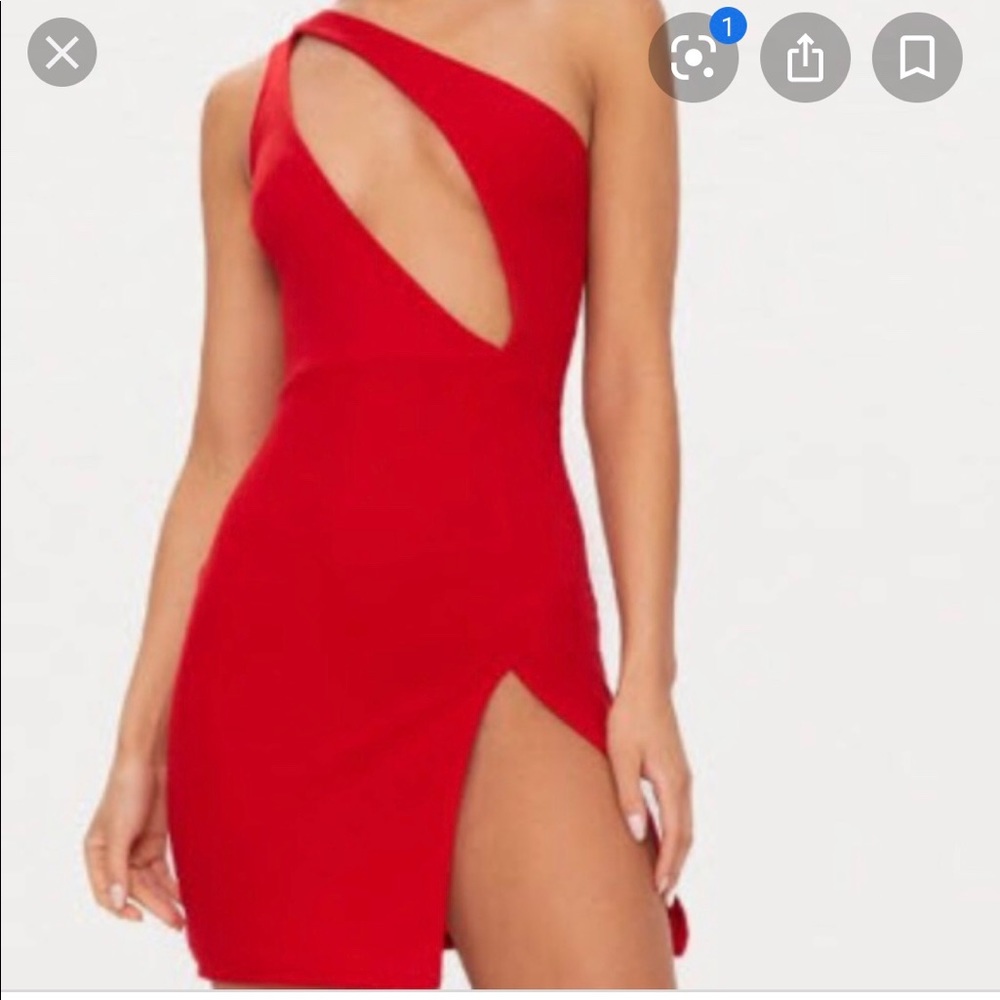 One Shoulder Extreme Split Bodycon Dress